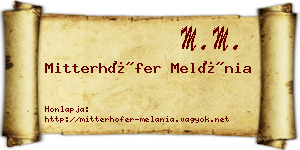 Mitterhöfer Melánia névjegykártya